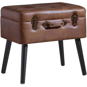 Xora Hocker, Braun, Textil, rechteckig, 50x45x35 cm, Stauraum, Wohnzimmer, Hocker, Sitzhocker