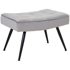 Xora Hocker, Grau, Schwarz, Metall, Textil, rechteckig, 60x40x40 cm, Wohnzimmer, Hocker, Sitzhocker