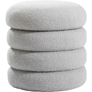 Xora Hocker, Hellgrau, Textil, rund, 41x42x41 cm, Stoffauswahl, Wohnzimmer, Hocker, Sitzhocker