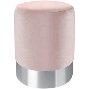 Xora Hocker, Rosa, Chrom, Metall, Textil, rund, 35x42x35 cm, Stoffauswahl, Wohnzimmer, Hocker, Sitzhocker