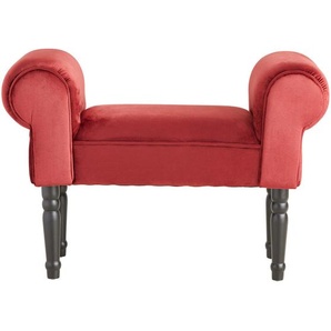 Xora Hocker, Schwarz, Weinrot, Holz, Textil, Kiefer, massiv, 76x54x30 cm, Stoffauswahl, erweiterbar (Typenauswahl), Wohnzimmer, Hocker, Sitzhocker