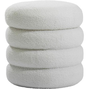 Xora Hocker, Weiß, Textil, rund, 41x42x41 cm, Stoffauswahl, Wohnzimmer, Hocker, Sitzhocker
