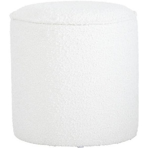 Xora Hocker, Weiß, Textil, zylindrisch, 40x40x40 cm, Stoffauswahl, erweiterbar (Typenauswahl), Wohnzimmer, Hocker, Sitzhocker