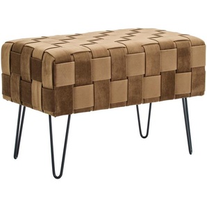 Xora Hockerbank, Braun, Metall, Textil, 72x49x42 cm, Esszimmer, Bänke, Sitzbänke