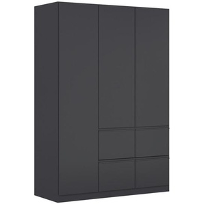 Xora Kleiderschrank, Grau, Kunststoff, 2 Fächer, 4 Schubladen, 136x197x54 cm, Blauer Engel, BQ - Bündnis für Qualität, Made in Germany, in