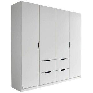 Xora Kleiderschrank, Weiß, Holzwerkstoff, 2 Fächer, 4 Schubladen, 181x197x54 cm, Blauer Engel, Goldenes M, Made in Germany, Typenauswahl, Beimöbel