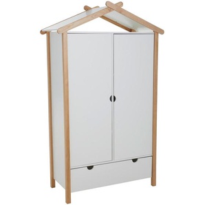 Xora Kleiderschrank , Weiß, Kiefer , Holzwerkstoff , Kiefer , massiv, teilmassiv , 3 Fächer , 1 Schubladen , 100x180x58 cm , Beimöbel erhältlich , Kinder & Jugendmöbel, Jugendmöbel, Jugendkleiderschränke
