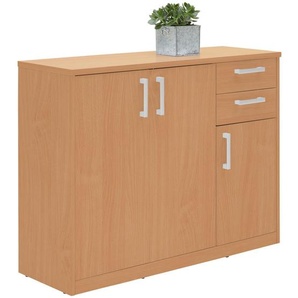 Xora Kommode, Buche, Holzwerkstoff, 3 Fächer, 2 Schubladen, 106x84x36 cm, Wohnzimmer, Kommoden & Sideboards, Kommoden