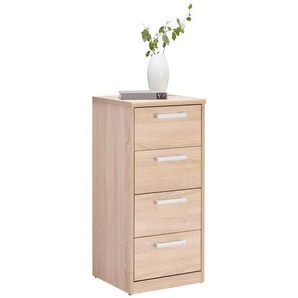 Xora Kommode, Sonoma Eiche, Metall, 4 Schubladen, 38x84x36 cm, Beimöbel erhältlich, Wohnzimmer, Kommoden & Sideboards, Kommoden