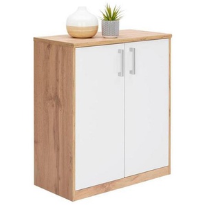 Xora Kommode, Weiß, Eiche Wotan, Holzwerkstoff, 2 Fächer, 72x84x36 cm, Beimöbel erhältlich, Wohnzimmer, Kommoden & Sideboards, Kommoden