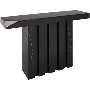 Xora Konsolentisch, Schwarz, Holzwerkstoff, Glas, rechteckig, Sockel, Wohnzimmer, Wohnzimmertische, Konsolentische