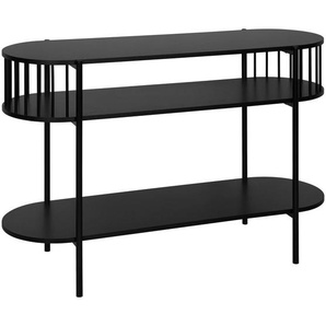 Xora Konsolentisch, Schwarz, Metall, Holzwerkstoff, oval, Rundrohr, 39x76x110 cm, Wohnzimmer, Wohnzimmertische, Konsolentische