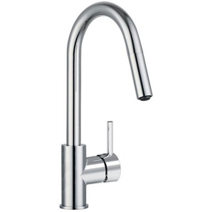 Xora Küchenarmatur, Chrom, Metall, 11.5x39.8x24.5 cm, flexible Anschlussschläuche, herausziehbare Spülbrause, Keramikkartusche, schwenkbarer Auslauf,