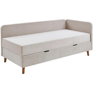 Xora Liege , Beige , Textil , Esche , massiv , 90x200 cm , Reach , Typenauswahl, Stoffauswahl , Wohnzimmer, Sessel, Relaxliegen