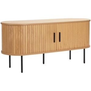 Xora Lowboard, Schwarz, Eiche, Holzwerkstoff, 2 Fächer, 120x55x40 cm, Beimöbel erhältlich, stehend, Wohnzimmer, Wohnwände, Lowboards
