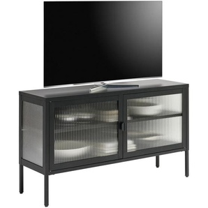 Xora Lowboard, Schwarz, Metall, 1 Fächer, 115x64x35 cm, SGS-geprüft, Bsci, Beimöbel erhältlich, stehend, Wohnzimmer, Wohnwände, Lowboards