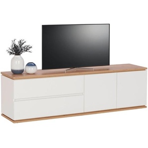 Xora Lowboard, Weiß, Eiche Artisan, Holzwerkstoff, 1 Fächer, 2 Schubladen, 184x54x42 cm, Typenauswahl, Beimöbel erhältlich, stehend, Wohnzimmer, Wohnwände, Lowboards