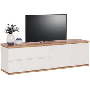 Xora Lowboard, Weiß, Eiche Artisan, Holzwerkstoff, 1 Fächer, 2 Schubladen, 184x54x42 cm, Typenauswahl, Beimöbel erhältlich, stehend, Wohnzimmer,