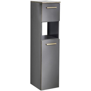 Xora Midischrank , Grau , Holzwerkstoff , 2 Fächer , 1 Schubladen , 30x123.2x33 cm , Beimöbel erhältlich, hängend , Badezimmer, Badezimmerschränke, Midischränke