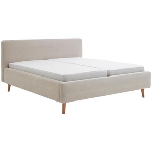 Xora Polsterbett, Beige, Holz, Birke, Buche,Esche, massiv, 180x200 cm, Reach, Bettkasten, Lattenrost, gepolstertes Kopfteil, Lattenrosthöhe