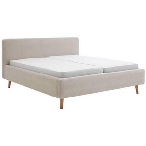 Xora Polsterbett, Beige, Textil, Esche, massiv, 160x200 cm, Reach, gepolstertes Kopfteil, in verschiedenen Größen erhältlich, Schlafzimmer, Betten,