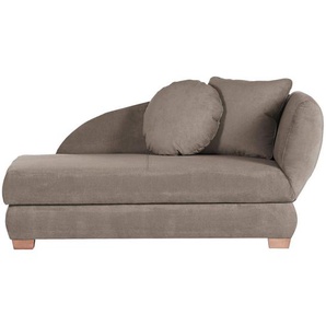 Xora Récamiere Recamiere, Sarah, Taupe, Textil, Eiche, massiv, Füllung: Polyetherschaumkern, 176x85x88 cm, Stoffauswahl, Liegefunktion, Schlafen auf