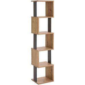 Xora Regal, Anthrazit, Eiche Artisan, Holzwerkstoff, 35x161x30 cm, Wohnzimmer, Regale, Bücherregale
