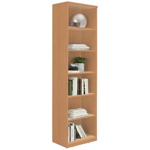 Xora Regal, Buche, Holzwerkstoff, 5 Fächer, 55x194x36 cm, Wohnzimmer, Regale, Bücherregale