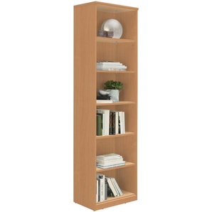 Xora Regal, Buche, Holzwerkstoff, 5 Fächer, 55x194x36 cm, Wohnzimmer, Regale, Bücherregale