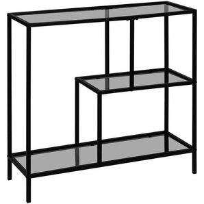 Xora Regal, Grau, Schwarz, Glas, 3 Fächer, 80x79.5x30 cm, Typenauswahl, Wohnzimmer, Regale, Bücherregale