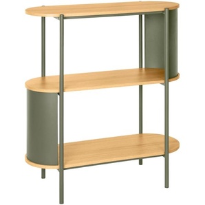 Xora Regal, Grün, Natur, Holzwerkstoff, 3 Fächer, 80x95x33.8 cm, Wohnzimmer, Regale, Bücherregale