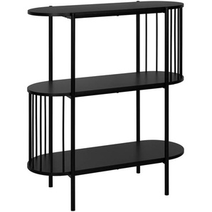 Xora Regal, Schwarz, Holzwerkstoff, 3 Fächer, 80x95x34 cm, Wohnzimmer, Regale, Bücherregale