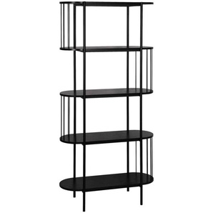 Xora Regal, Schwarz, Holzwerkstoff, 5 Fächer, 80x172x34 cm, Wohnzimmer, Regale, Bücherregale
