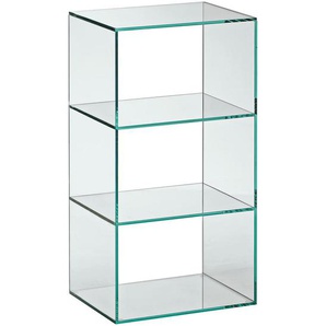 Xora Regal, Transparent, Glas, 2 Fächer, 40x75x30 cm, in verschiedenen Größen erhältlich, Arbeitszimmer, Büroregale, Bücherregale