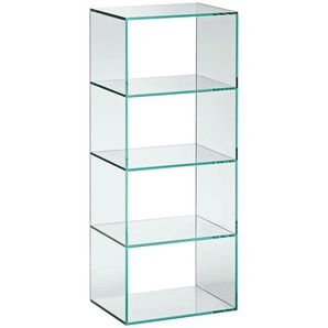 Xora Regal, Transparent, Glas, 3 Fächer, 40x99x30 cm, in verschiedenen Größen erhältlich, Arbeitszimmer, Büroregale, Bücherregale