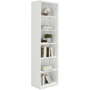 Xora Regal, Weiß, Holzwerkstoff, 5 Fächer, 55x194x36 cm, Typenauswahl, Beimöbel erhältlich, Wohnzimmer, Regale, Bücherregale
