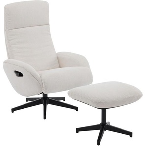 Xora Relaxsesselset, Schwarz, Beige, Metall, Textil, 77x107x75 cm, Liegefunktion, Relaxfunktion, Wohnzimmer, Sessel, Relaxsessel