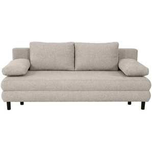 Xora Schlafsofa Lia, Graubraun, Textil, 2-Sitzer, Füllung: Schaumstoffflocken,Schaumstoffflocken, 197x84x92.5 cm, Wohnzimmer, Sofas & Couches, Schlafsofas, Schlafsofas mit Bettkasten