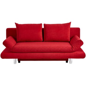 Xora Schlafsofa Sorini, Rot, Textil, Uni, 2-Sitzer, Füllung: Schaumstoff, 194x73x91 cm, Stoffauswahl, Wohnzimmer, Sofas & Couches, Schlafsofas,