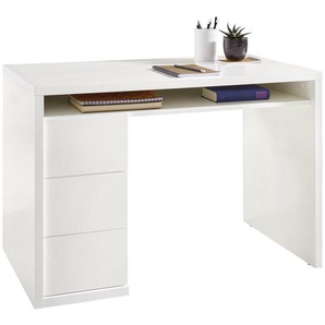 Xora Schreibtisch , Weiß , 3 Schubladen , rechteckig , Wange , 60x75 cm , Stauraum , Arbeitszimmer, Schreibtische, Bürotische