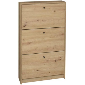Xora Schuhkipper Flap, Eiche, Metall, Holzoptik, 60x104x16 cm, Typenauswahl, stehend, Garderobe, Schuhaufbewahrung, Schuhkipper