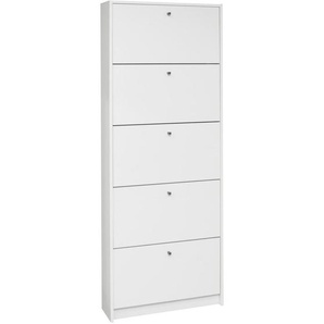 Xora Schuhkipper Flap, Weiß, Metall, 60x168x16 cm, DIN EN ISO 9001, Typenauswahl, stehend, Garderobe, Schuhaufbewahrung, Schuhkipper