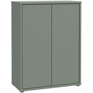 Xora Schuhschrank Alice Springs, Salbeigrün, Holzwerkstoff, 4 Fächer, 75x100x35 cm, Typenauswahl, stehend, Garderobe, Schuhaufbewahrung, Schuhschränke