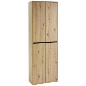 Xora Schuhschrank, Eiche, Holzwerkstoff, 10 Fächer, 70x210x34 cm, Garderobe, Schuhaufbewahrung, Schuhschränke
