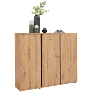 Xora Schuhschrank, Eiche, Holzwerkstoff, 18 Fächer, 145x120x34 cm, Typenauswahl, Garderobe, Schuhaufbewahrung, Schuhschränke