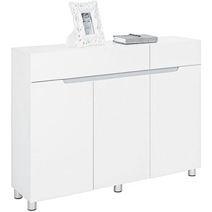 Xora Schuhschrank, Grau, Weiß, Holzwerkstoff, 9 Fächer, 2 Schubladen, 120x89x31 cm, Typenauswahl, Garderobe, Schuhaufbewahrung, Schuhschränke