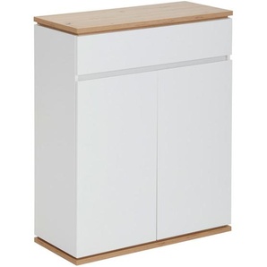 Xora Schuhschrank, Weiß, Eiche Artisan, Holzwerkstoff, 3 Fächer, 1 Schubladen, 85x106x38 cm, Typenauswahl, Beimöbel erhältlich, stehend, Garderobe,