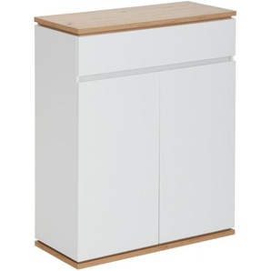 Xora Schuhschrank, Weiß, Eiche Artisan, Holzwerkstoff, 3 Fächer, 1 Schubladen, 85x106x38 cm, Typenauswahl, stehend, Beimöbel erhältlich, Garderobe,