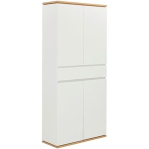 Xora Schuhschrank, Weiß, Eiche Artisan, Holzwerkstoff, 6 Fächer, 1 Schubladen, 90x200x38 cm, erweiterbar, Typenauswahl, Beimöbel erhältlich, Garderobe, Schuhaufbewahrung, Schuhschränke