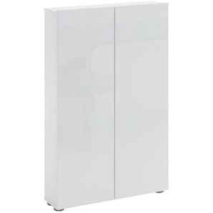 Xora Schuhschrank, Weiß Hochglanz, Holzwerkstoff, 5 Fächer, 74x115x19 cm, Typenauswahl, Beimöbel erhältlich, Garderobe, Schuhaufbewahrung,